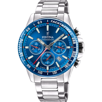 OROLOGIO FESTINA BLU CON CINTURINO IN ACCIAIO, UOMO