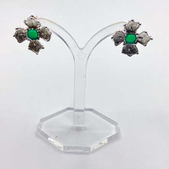Orecchini Argento Fiore Agata Verde