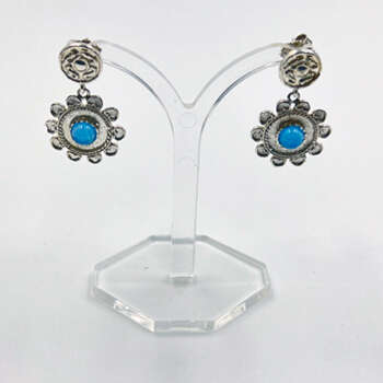 Orecchini Fiore Agata Blu Argento