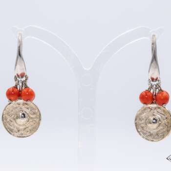 Orecchini Grappolo P. Corallo Argento