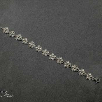 Bracciale Etrusco Fiori Argento Brunito G10-L-1
